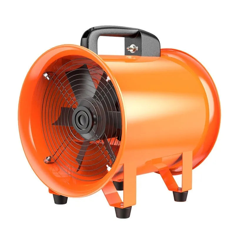 8-inch industrial axial flow fan with titanium steel blades and 5-metre air duct for ventilation