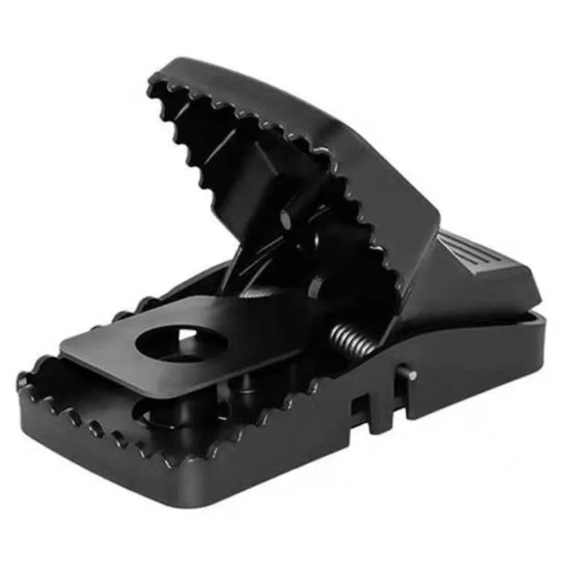 Automatic metal and plastic mouse cage trap shown in small, medium, and large sizes.