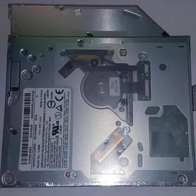 Silver MacBook Pro 13 laptop optical drive with SATA connector showing 128x128x9.5mm dimensions