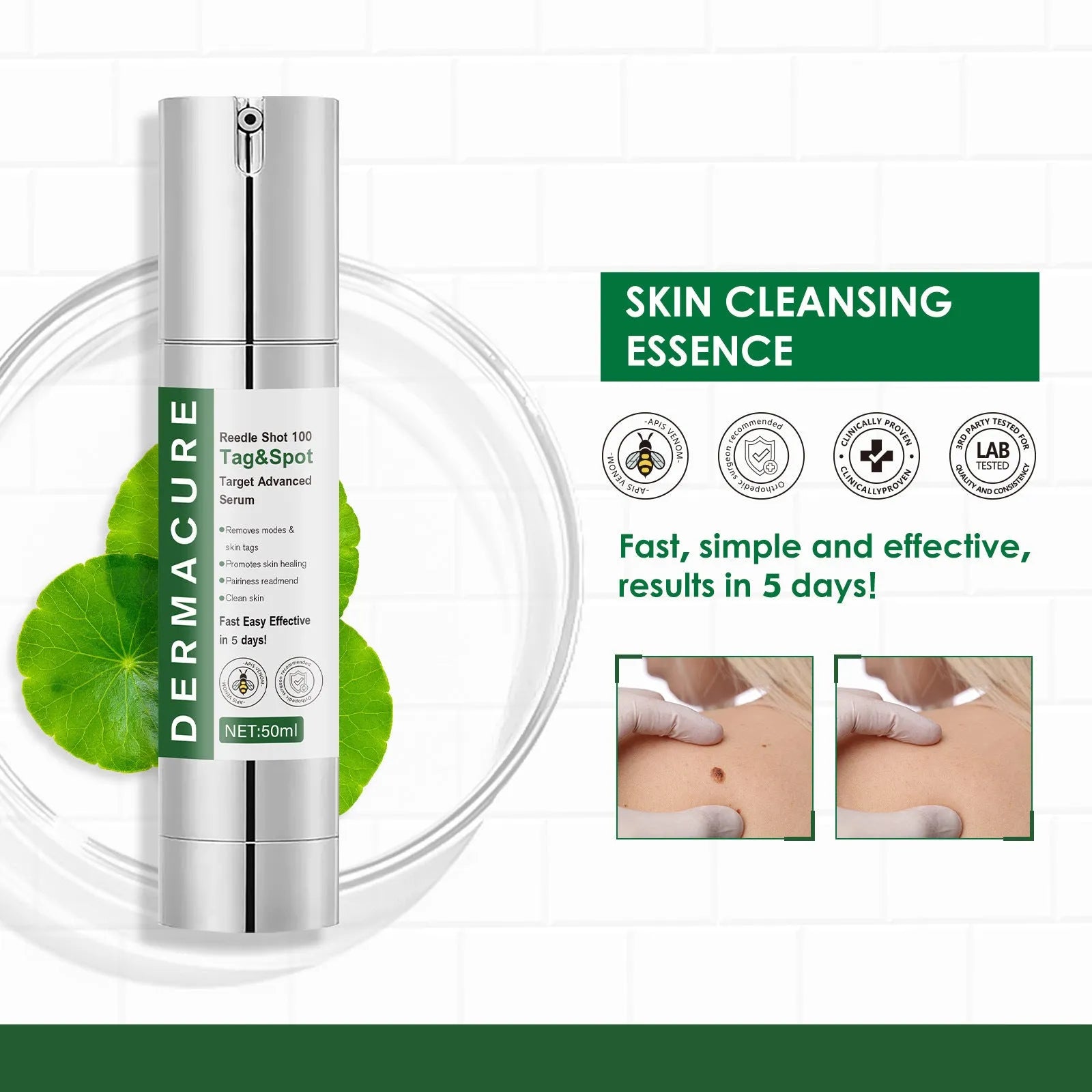 50ml bottle of gentle facial care solution with non-standard formulation for sensitive skin