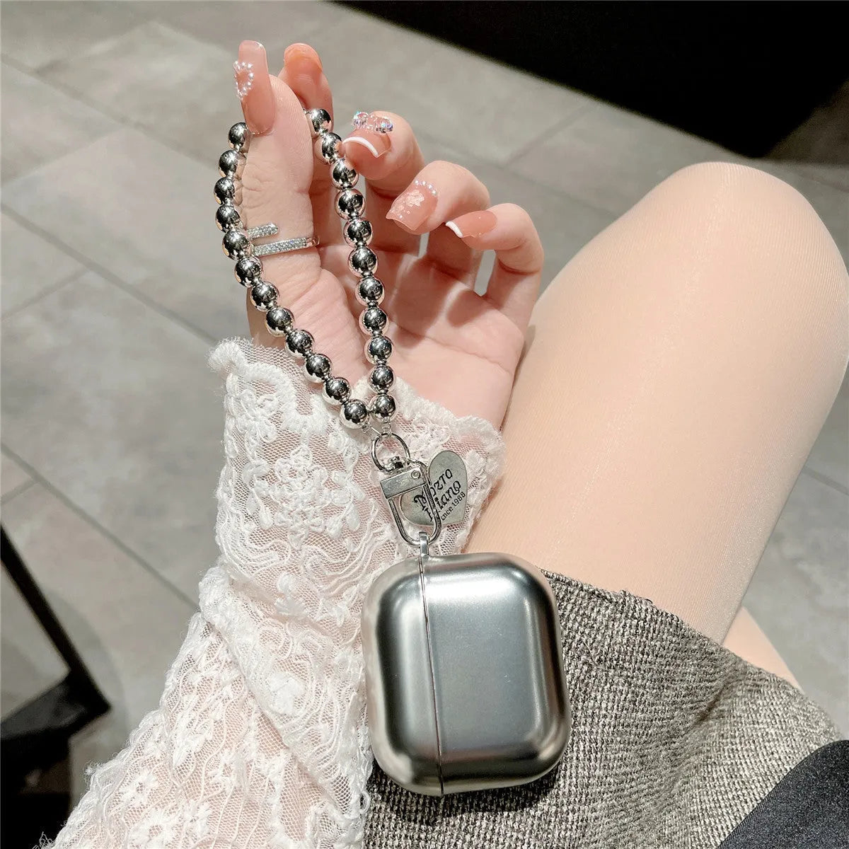 Matte plating TPU protective case for Apple AirPods models on a neutral background.