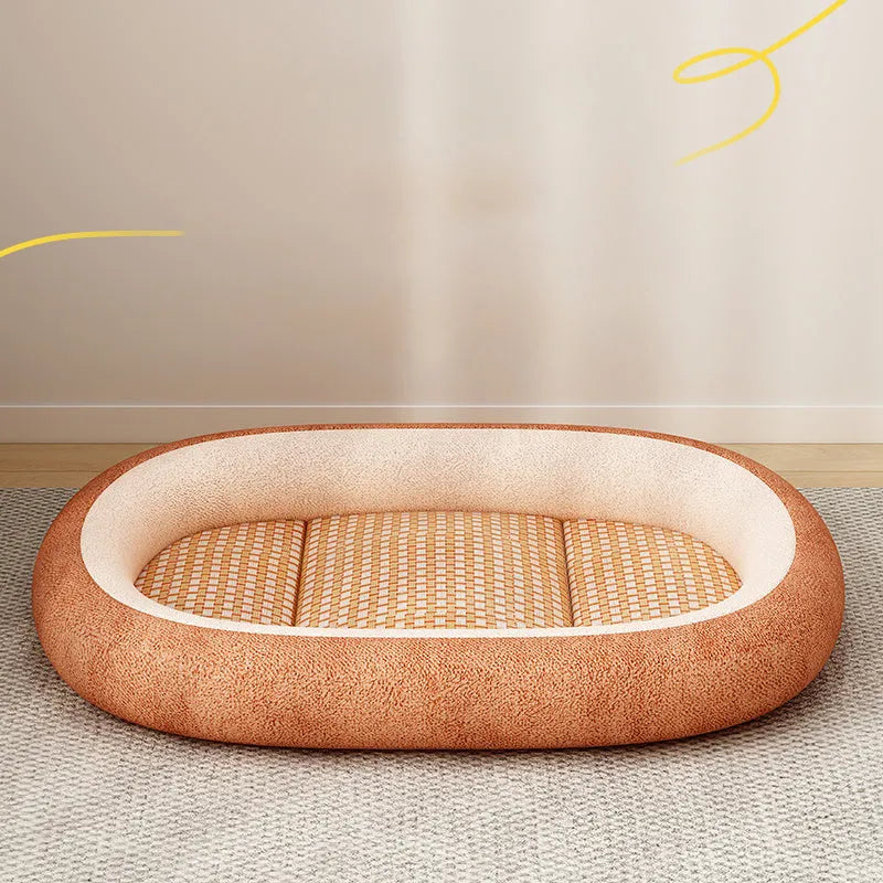 Detachable pet dog bed with removable cover in assorted colours and sizes
