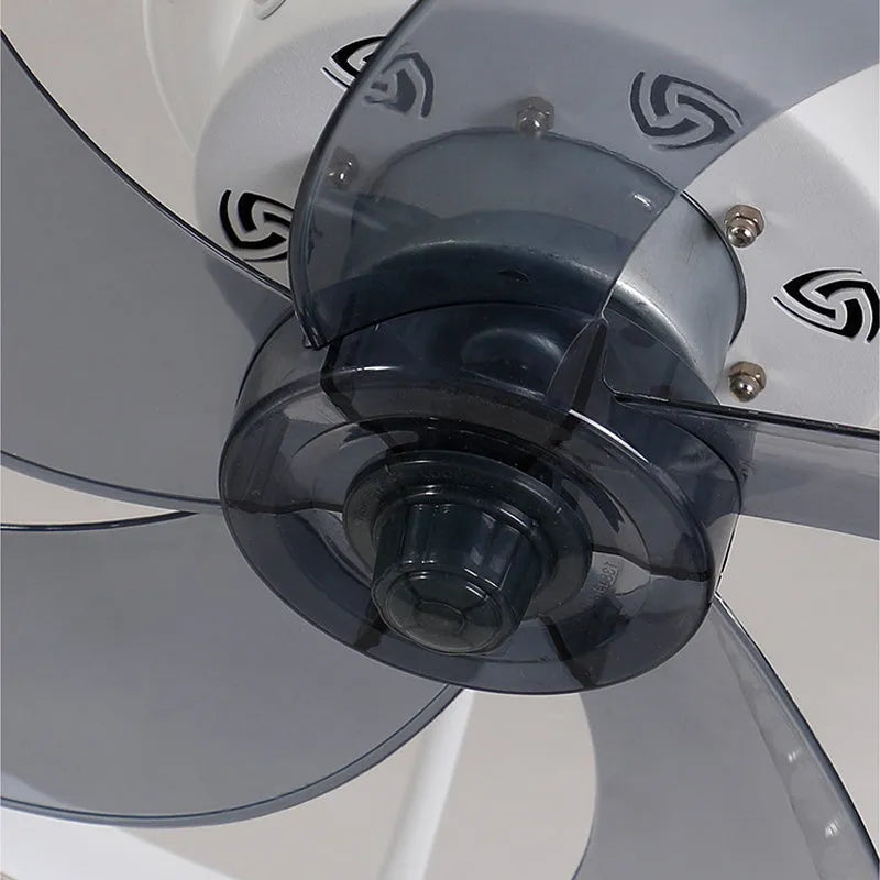 Nordic style ceiling fan with integrated LED lighting and remote control in coffee gold finish