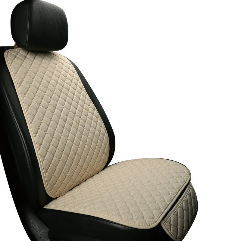 Linen car seat cushion in choice of six colours including cream, coffee, red, black gold and classic black