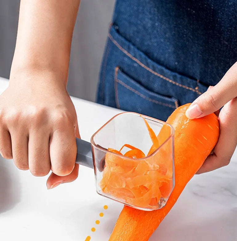 Creative stainless steel peeler with coloured PP handle for vegetable preparation
