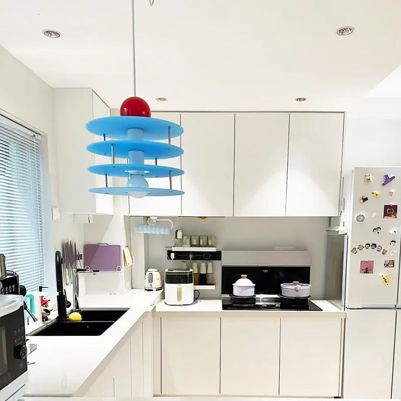 PH5 Macaron adjustable chandelier pendant light with frosted glass shade for restaurant ceiling.