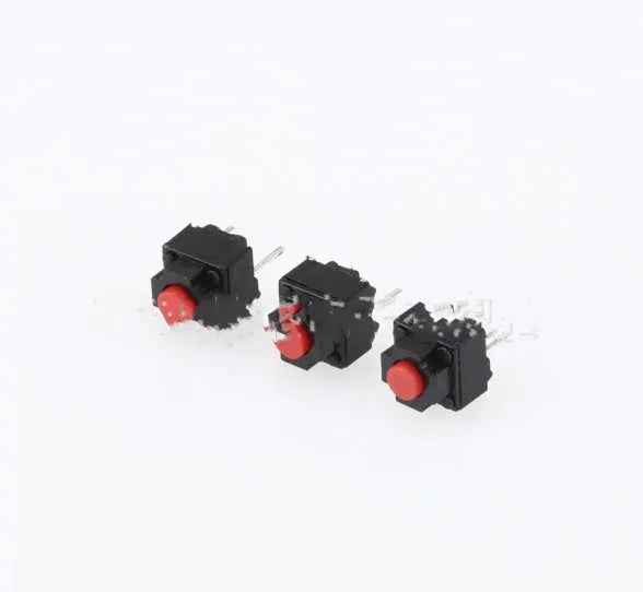 Waterproof aluminium alloy micro switch with patch pins for PCB mounting.