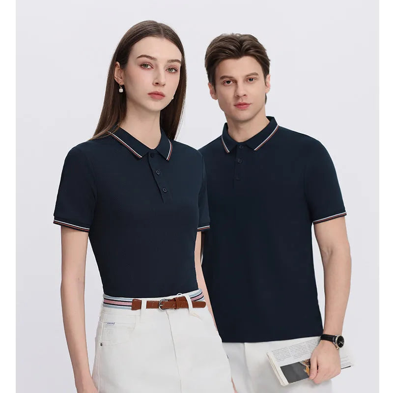 Solona ice-feeling short sleeve polo shirt in light blue, shown flat, highlighting straight cut and fabric texture.