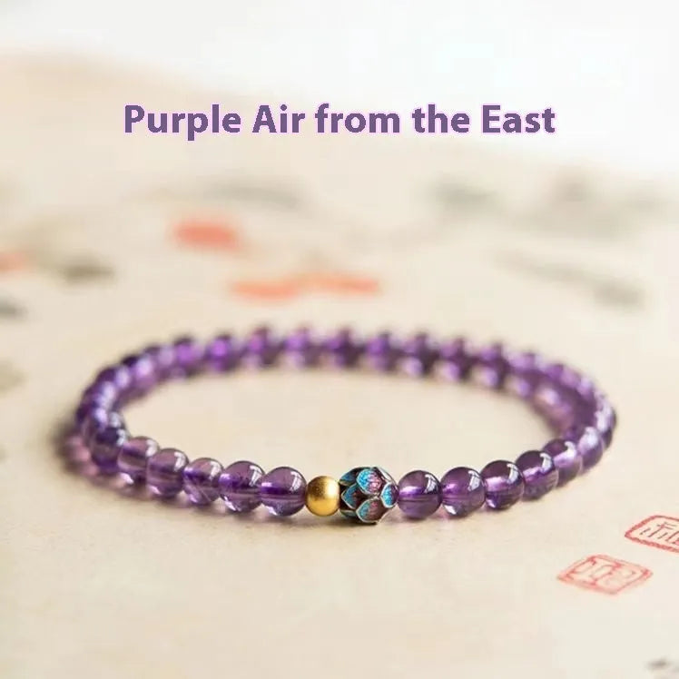 Nine purple lotus bracelet with Chinese retro design and adjustable wristband