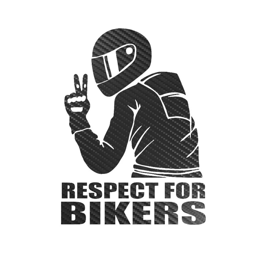 Biker respect car sticker with Hello brother text in multiple colour options