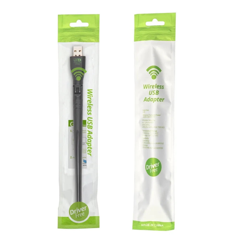 Black USB WiFi6 wireless network card for desktop PC and laptop computers