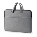 Portable Oxford cloth computer bag in black with rain cover and zipper closure