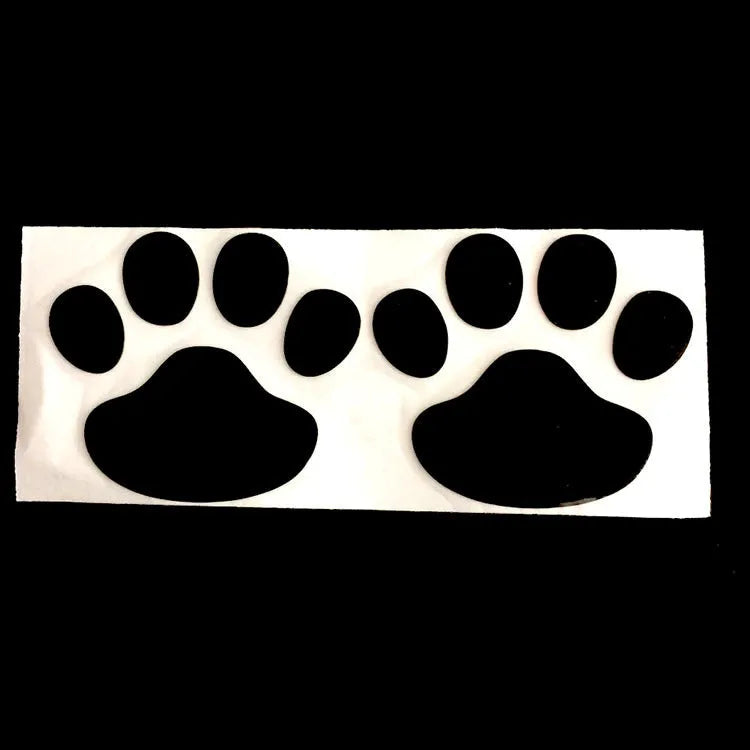 PVC car sticker with hand-shaped brush design showing dog footprint pattern in choice of colours