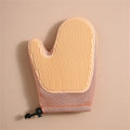 Right-handed pet hair remover glove in textured TPR mesh, shown in dark blue.