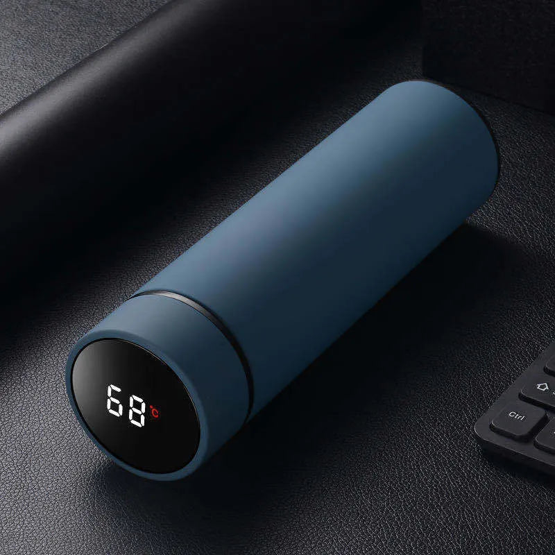 450ml stainless steel vacuum insulated water bottle in black, red, gold, or blue colour.