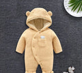 Cotton padded baby jumpsuit with lamb design in marrón, pink, or white colour