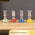Coloured transparent glass cigarette holder with 7cm geometric trumpet pipe shape