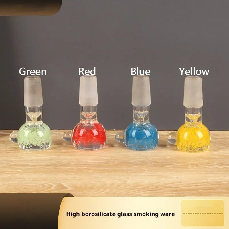 Coloured transparent glass cigarette holder with 7cm geometric trumpet pipe shape
