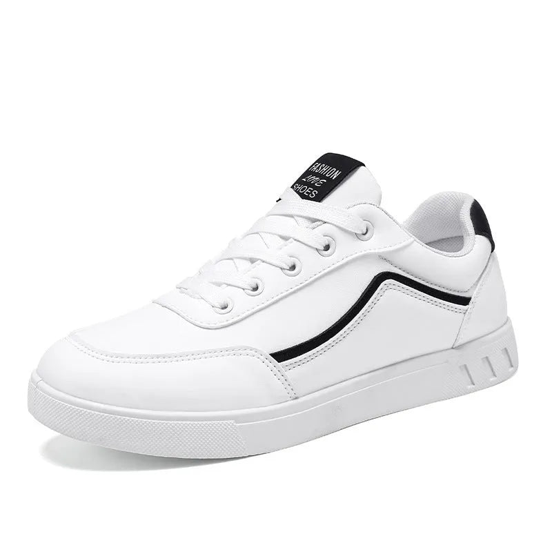 Korean trendy board shoes in black and white colours with mesh lining and rubber soles