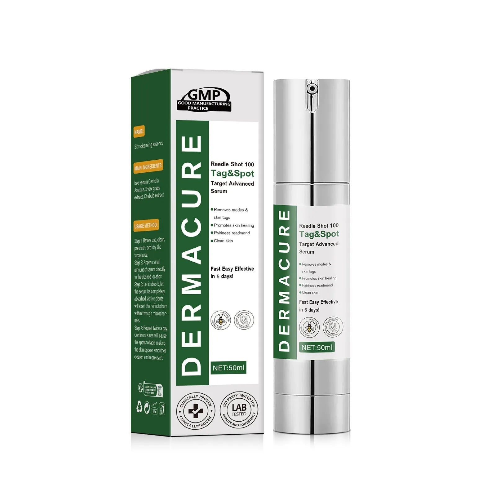 50ml bottle of gentle facial care solution with non-standard formulation for sensitive skin