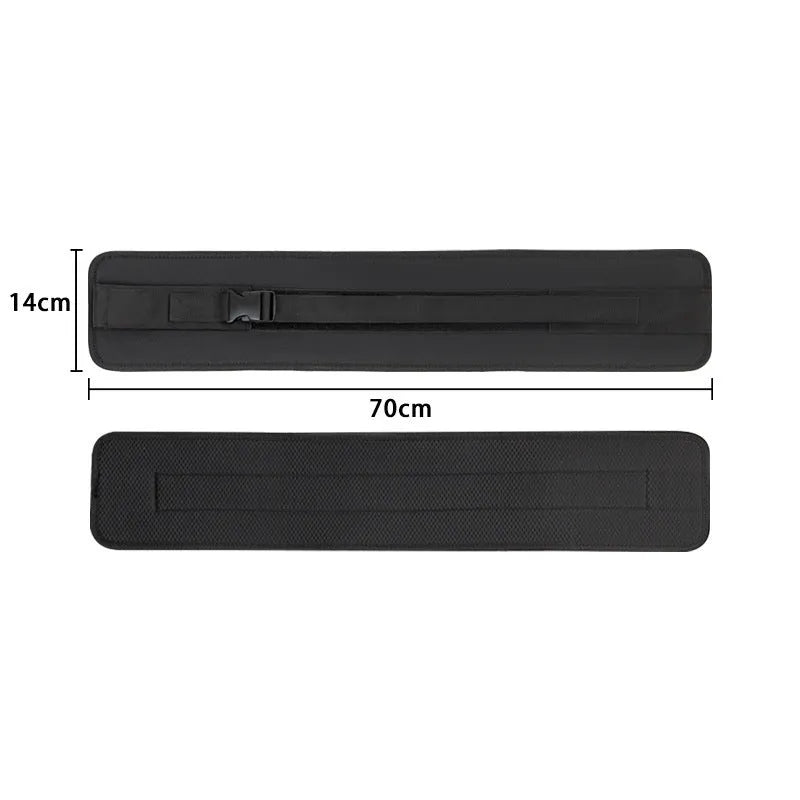 Black neoprene hip training fitness booster stripe band 70 x 14cm on grey background