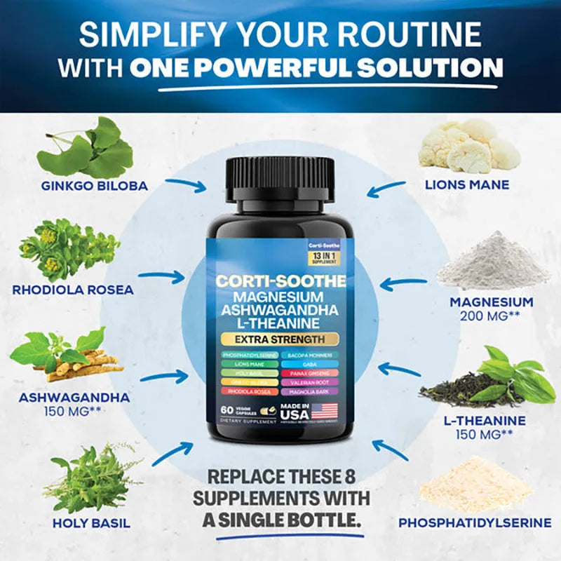 Bottle of 60 Drunken Eggplant magnesium supplement capsules from South Africa.