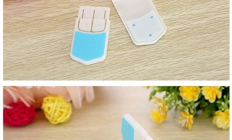 White ABS plastic corner drawer child safety lock with adhesive tape for cabinets