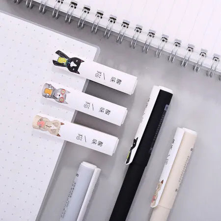 Black gel pen full needle tube with plastic shell for office stationery signature use
