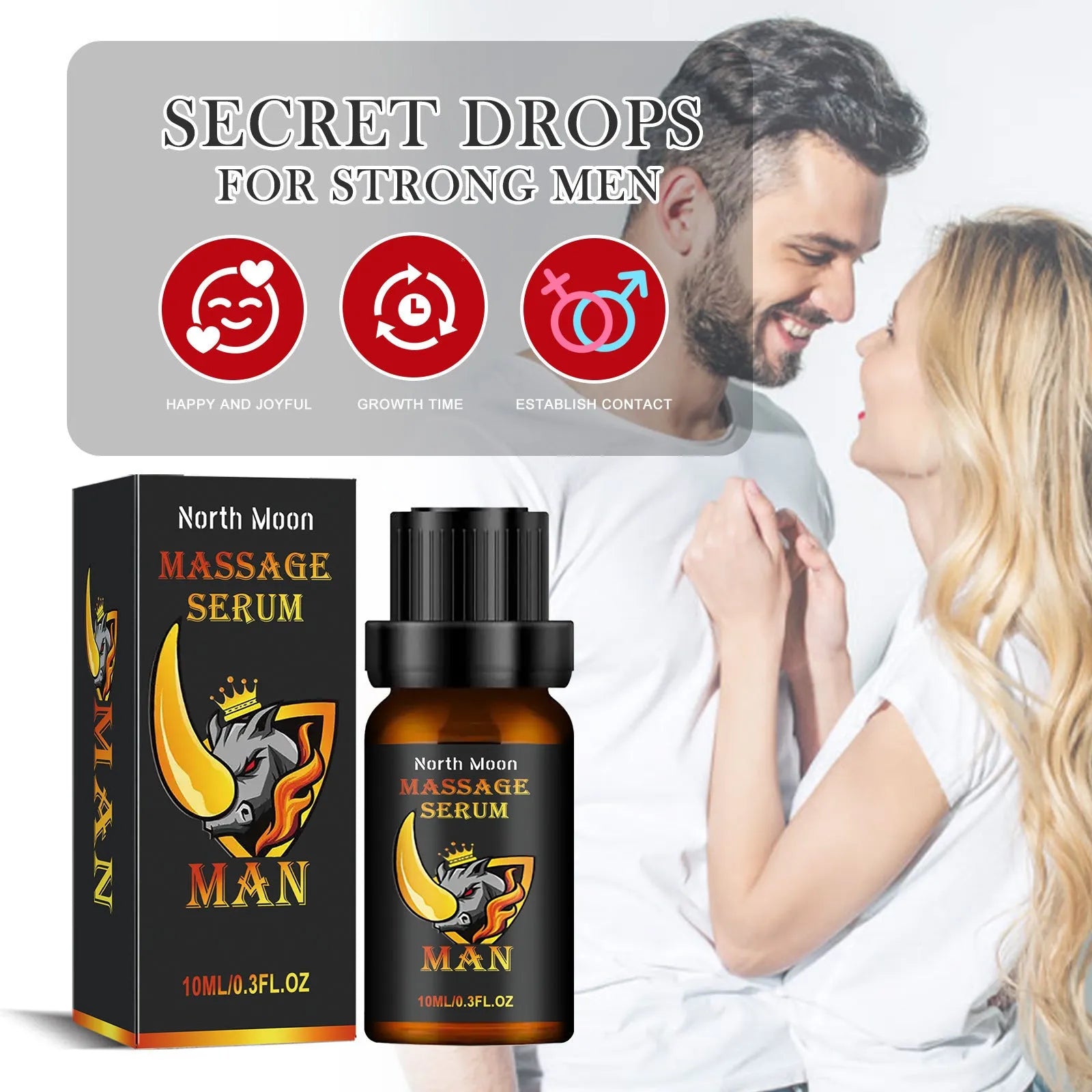 10ml men's essential oil bottle with ginger root oil, jojoba oil and vitamin E for massage