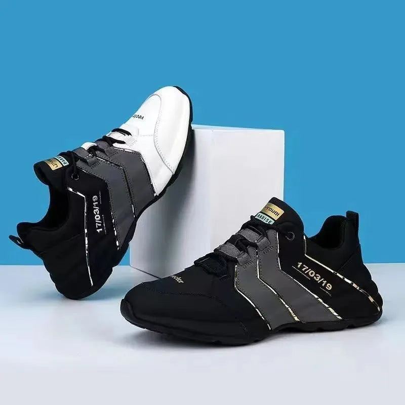 Casual sneakers for teenagers with thick plastic soles and mesh lining in black and grey colour option