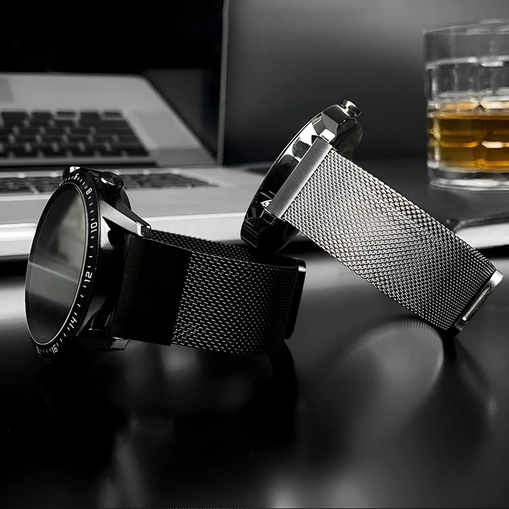 Silver stainless steel watch strap for Garmin Fenix series smartwatch showing lug detail.