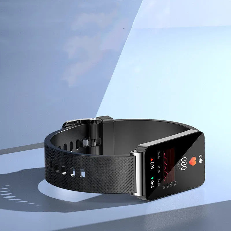 Blood Glucose EP08 smart bracelet showing touch screen display and TPU wrist strap