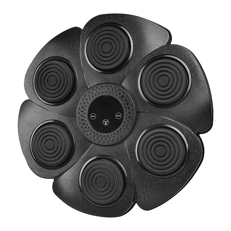 Black smart boxing machine wall target with LED lights and half-finger gloves