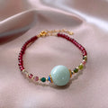 Aquamarine garnet bracelet with Chinese style design and Korean fashion elements, tourmaline construction with drop shape