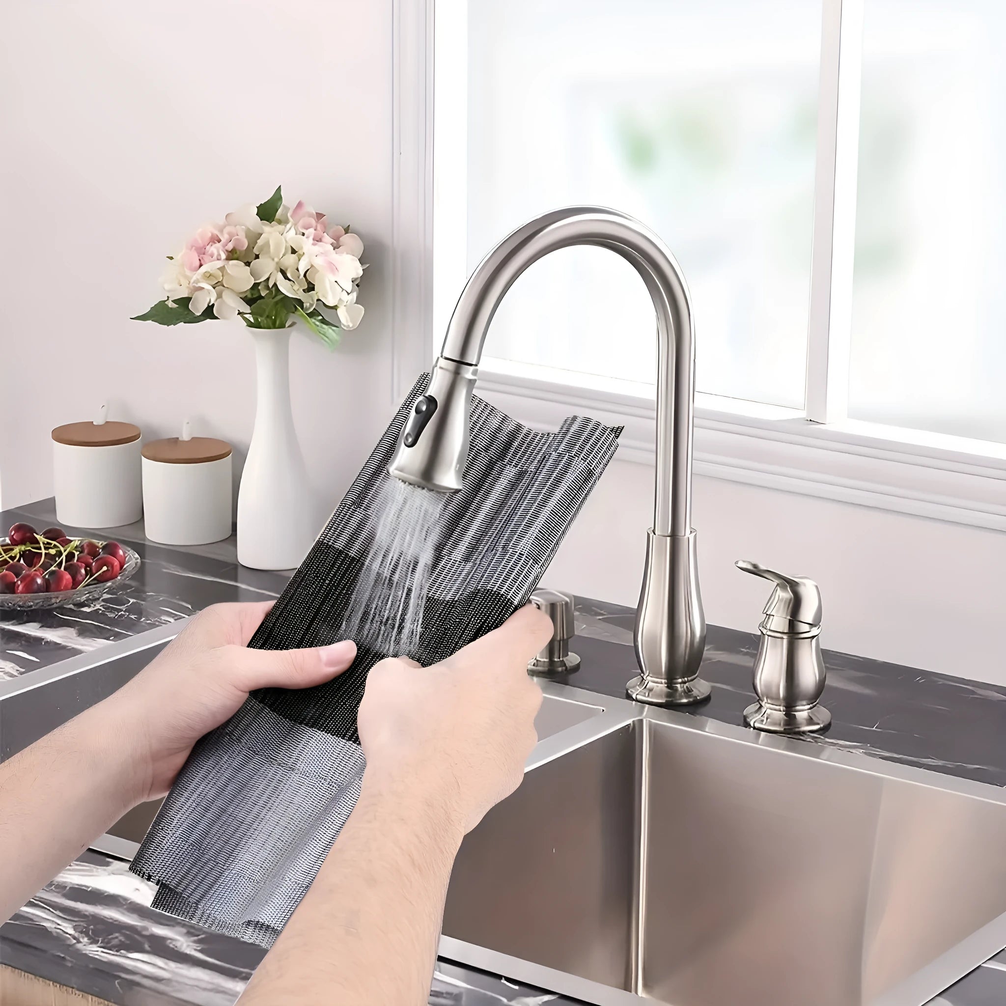 PVC non-slip dish drying mat in modern simplicity style with gradient bamboo pattern