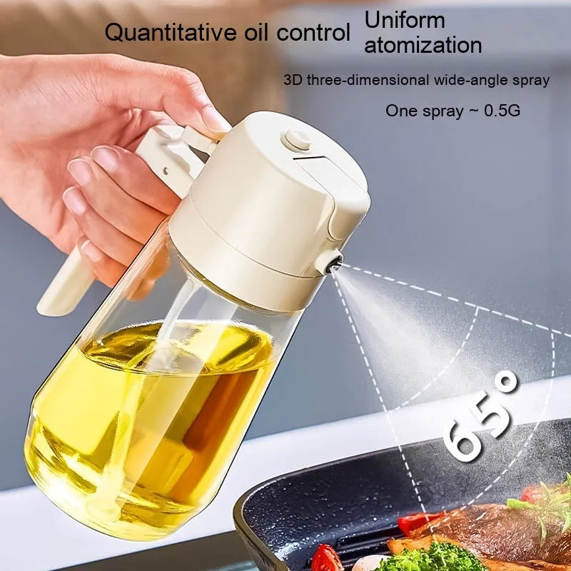 470ml glass olive oil sprayer dispenser with ergonomic handle in four colour options