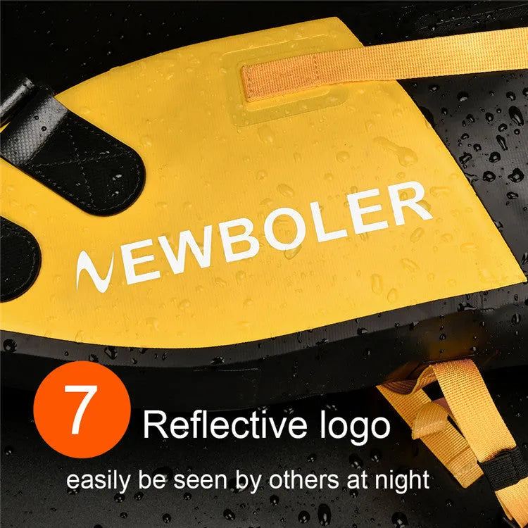 Large waterproof PVC bicycle tail bag in black, green, or yellow, showing 13-litre capacity.