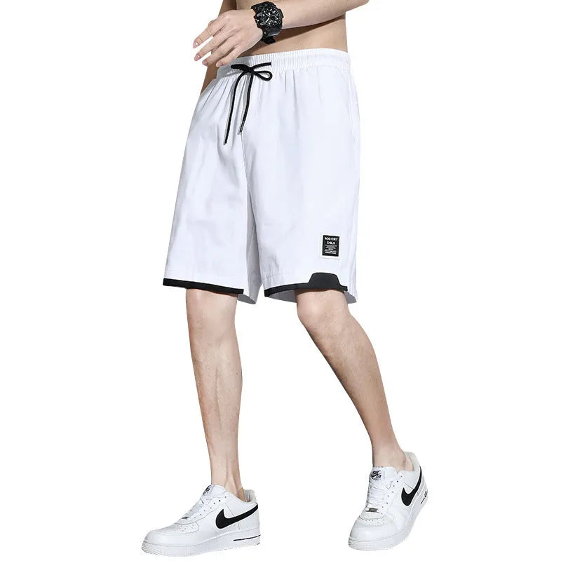 Cotton shorts for boys in black, khaki or white with mid-waist design and extended plus sizes up to 8XL