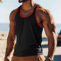 Solid colour polyester slim fit men's summer vest in a range of colours including black, white, red, green, blue, grey, and light blue