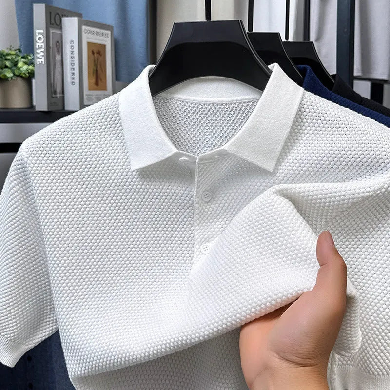 Men's loose fit short sleeve cotton sweater in multiple colours with pullover design