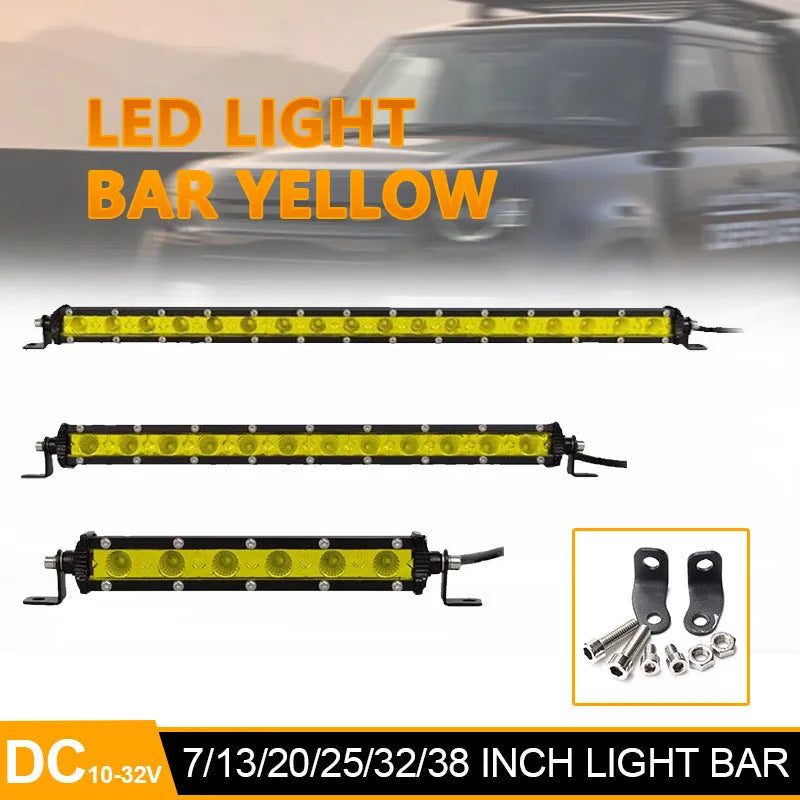 25 inch single row LED light bar for vehicle mounting with aluminium housing