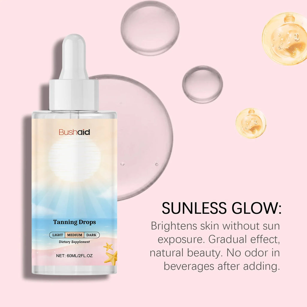60ml bottle of tanning drops for sunless face and body self tanning
