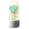 LED bouquet lamp with Bluetooth speaker in glass cover showing colour options
