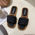 Women's plaid pattern beach sandals with anti-skid thick PVC soles in four colour options