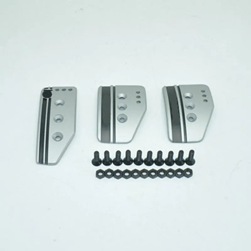 Aluminium alloy manual transmission car pedal set with brake accelerator clutch pedals in black or grey