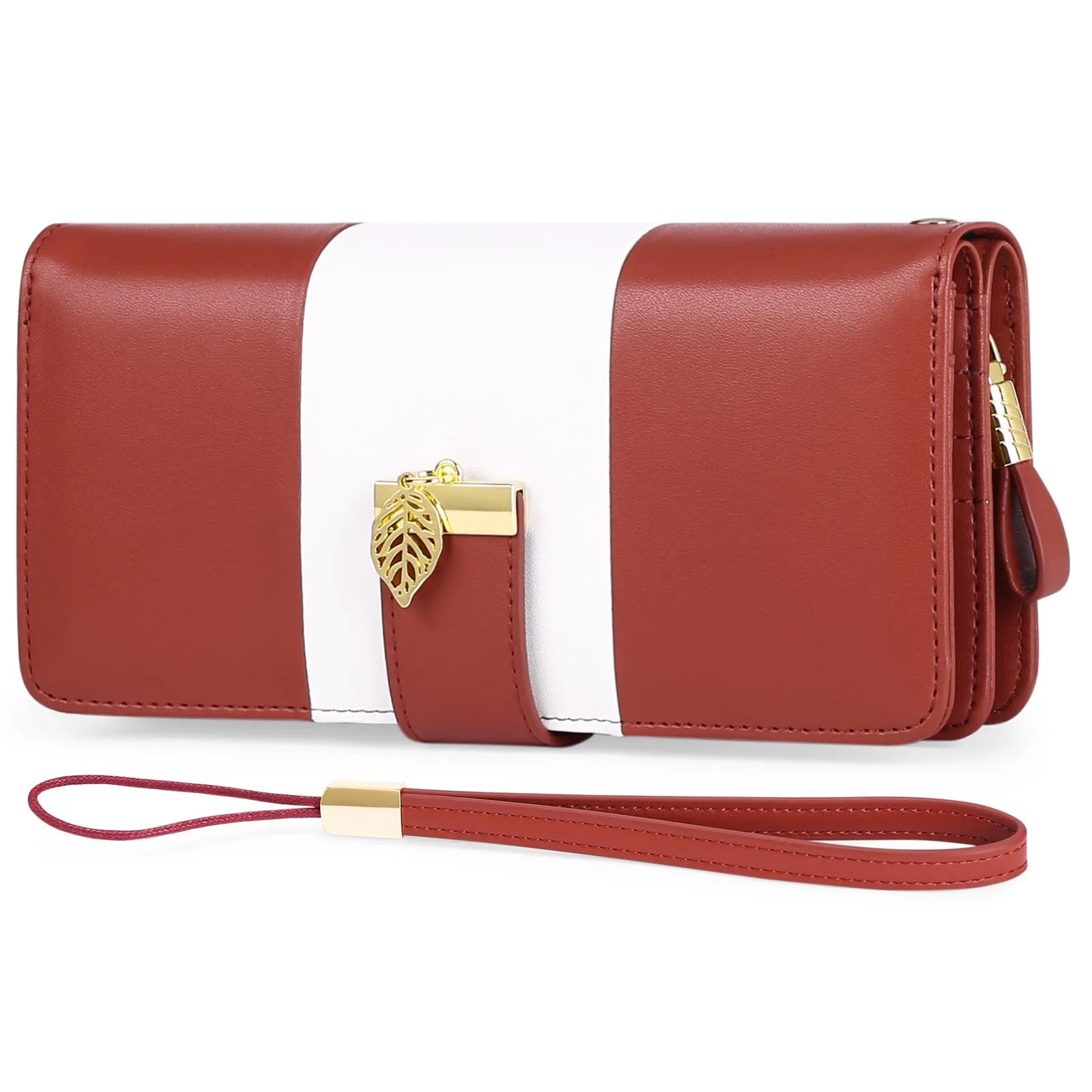 Midnight black anti-theft clutch handbag with lock, shown with dimensions 19.5 by 10.5 cm.