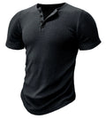 Men's slim-fit muscle T-shirt in polyester fabric showing athletic cut and solid colour options