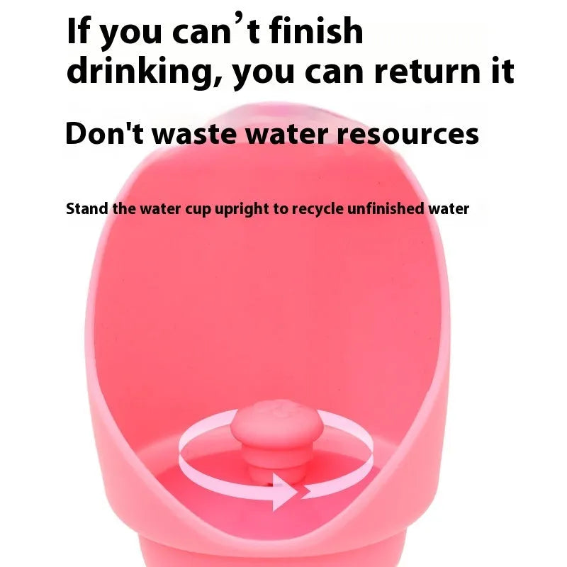 Silicone pet folding cup showing collapsed and expanded states with 550ml or 350ml capacity options