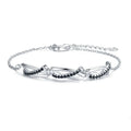 Creative ring bracelet for women in black natural zircon, light luxury style, anniversary gift