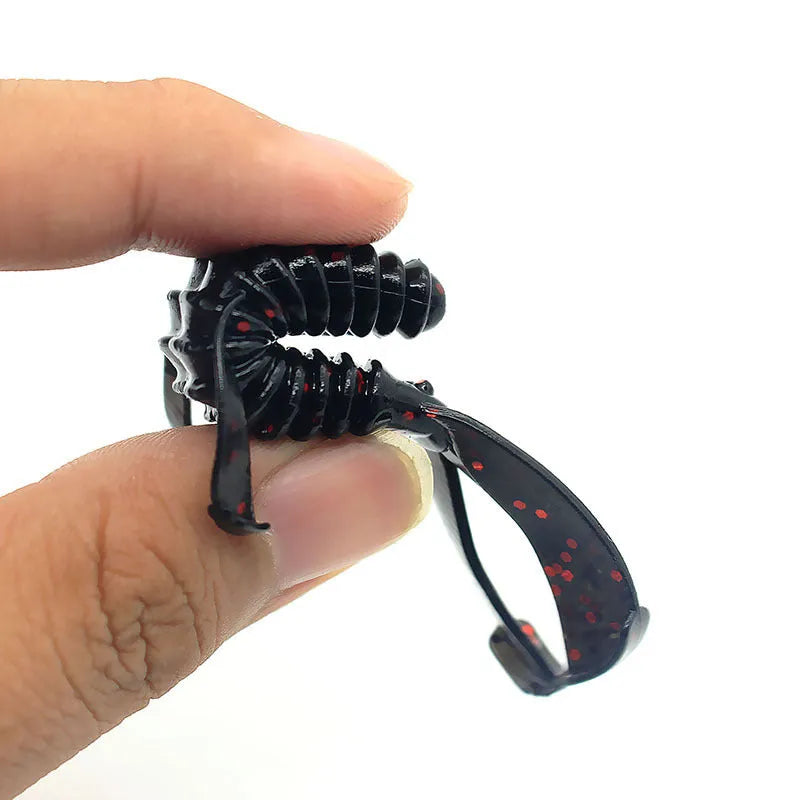 Assorted PVC soft plastic fishing lures in various colours, shown in 8cm and 12cm sizes.